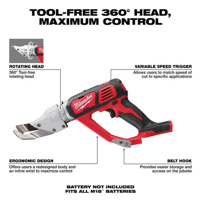 Milwaukee M18 18G Single Cut Shear Bare Tool 2637-20