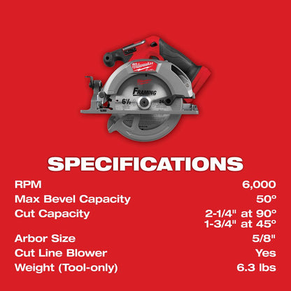 Milwaukee M18 Fuel Gen II 6 1/2" Circular Saw 2833-20