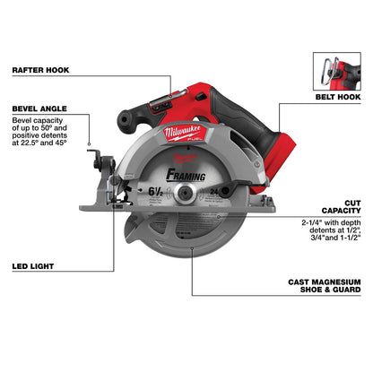 Milwaukee M18 Fuel Gen II 6 1/2" Circular Saw 2833-20