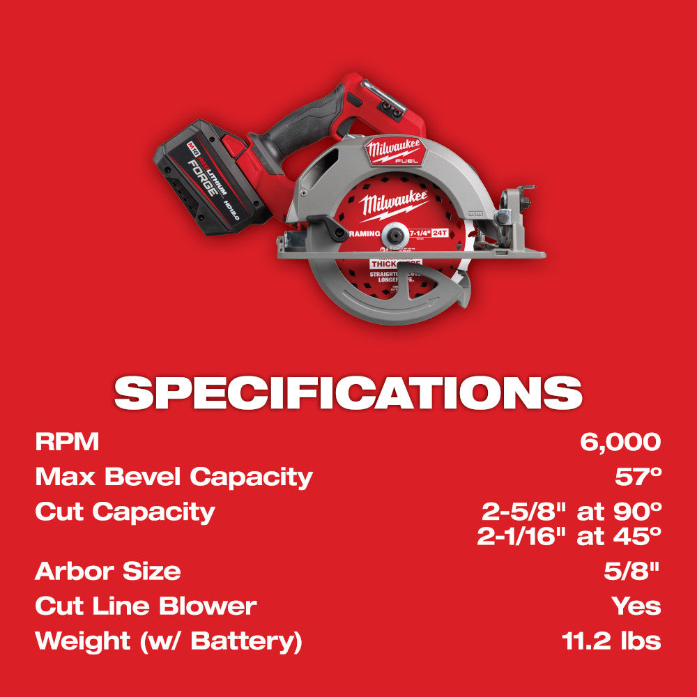 Milwaukee M18 Gen 3 7-1/4" Circular Saw Kit 2834-21HD