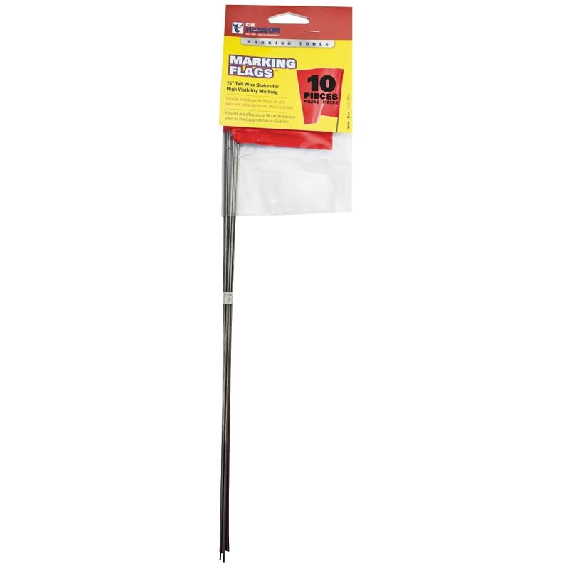 15" Stake Flag Red 10/pk