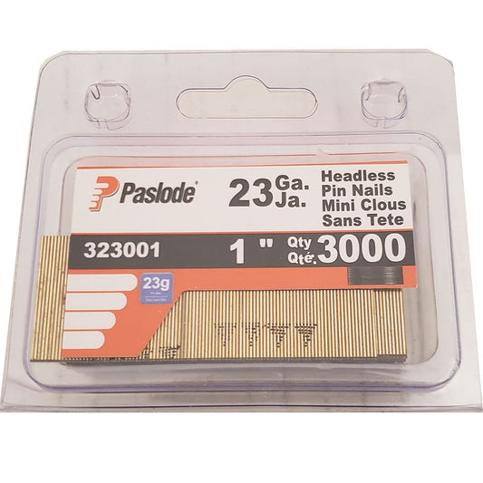 1" 23ga Galvanized Headless Pin Nails - 3000/Bx