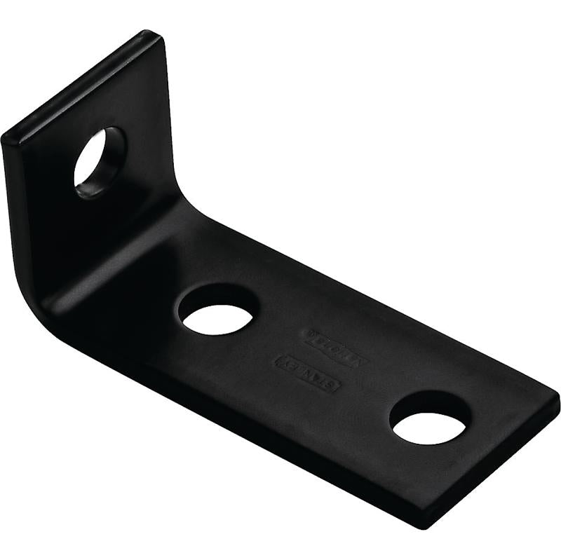 National 3/16" X 1.5" X 3.5" Corner Brace Black