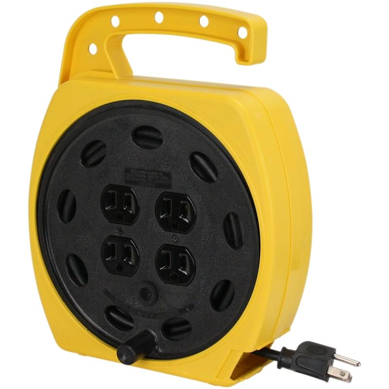 PowerZone 4-Outlet 25' Retractable Powercord Reel