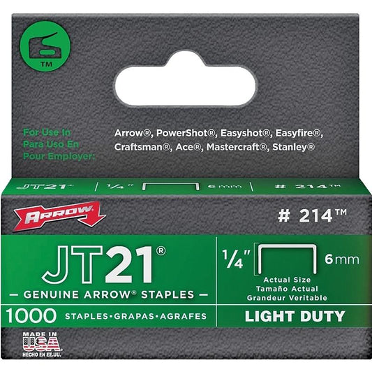 1/4" Arrow JT21 Staples 1000/pk