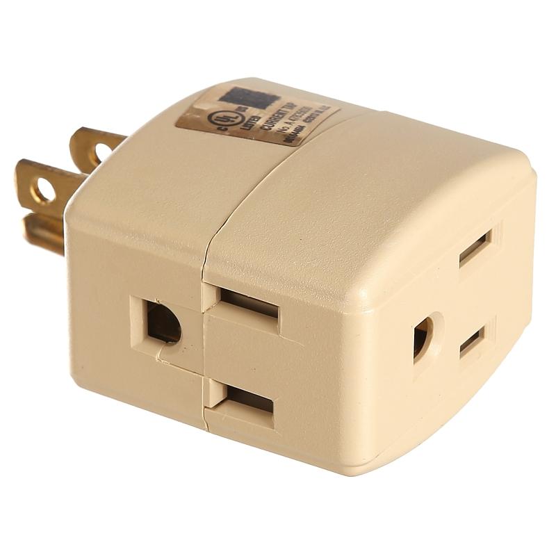 Eaton 3-Outlet Cube Tap Ivory 1482V