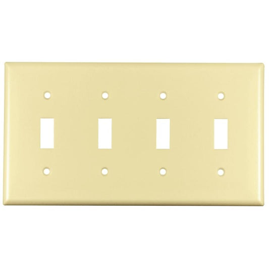 Eaton Quad Switch Plate Ivory 4-Gang 2154V-BOX