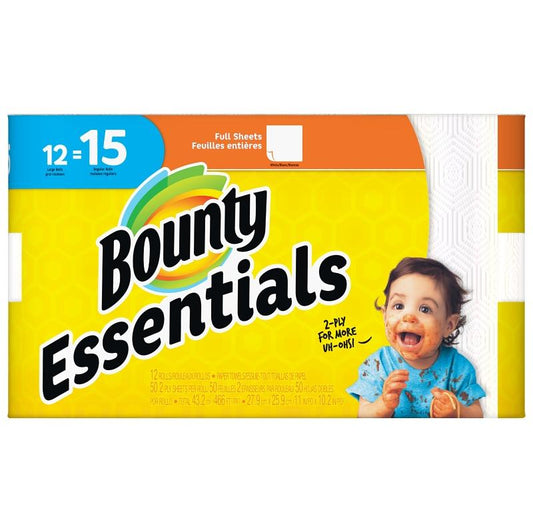 Bounty Paper Towels Basic Large Rolls 12/pk