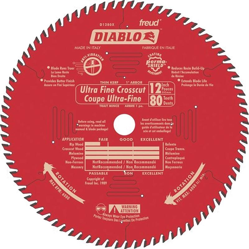 Diablo 12" X 80T Circualr Saw Blade D1280X