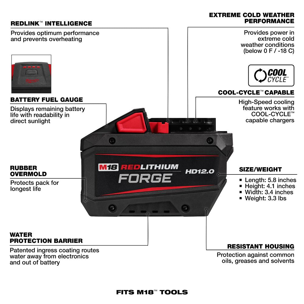 Milwaukee M18 Forge HD 12.0 Battery 48-11-1813