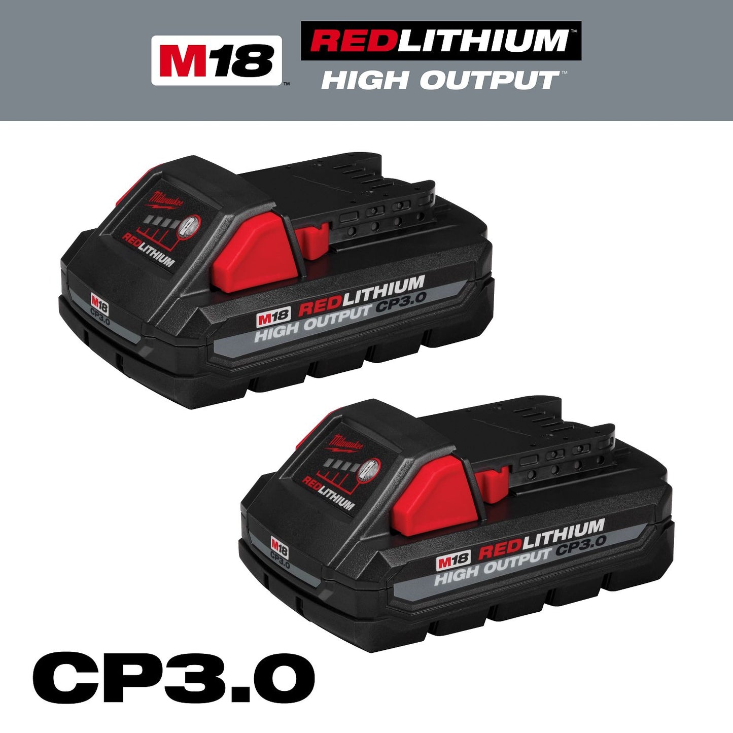 Milwaukee M18 Redlithium Hi-Output CP 3.0 Battery - 2Pk 48-11-1837