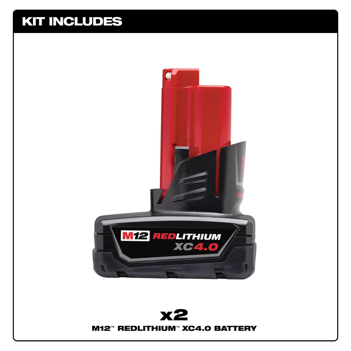 Milwaukee M12 XC4.0 Battery 2/Pk 48-11-2442