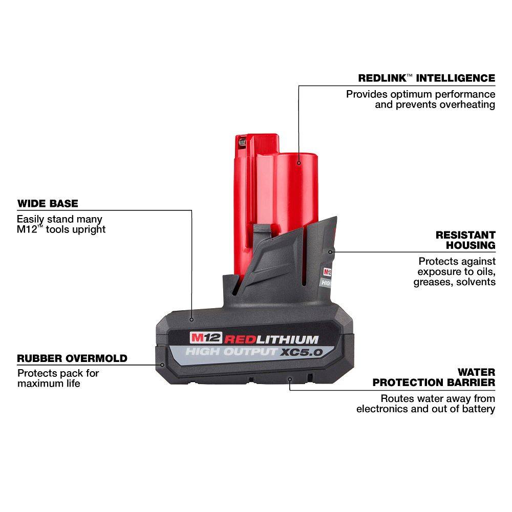 Milwaukee M12 Redlithium XC 5.0 Battery