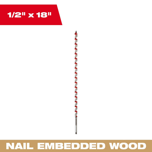 Milwaukee 1/2" X 18" Bit Auger Ship 48-13-5540