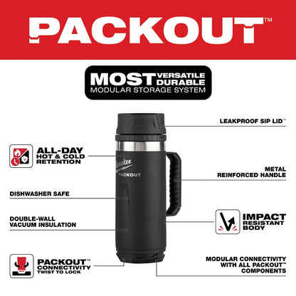 Milwaukee Packout 18oz Insulated Mug Black