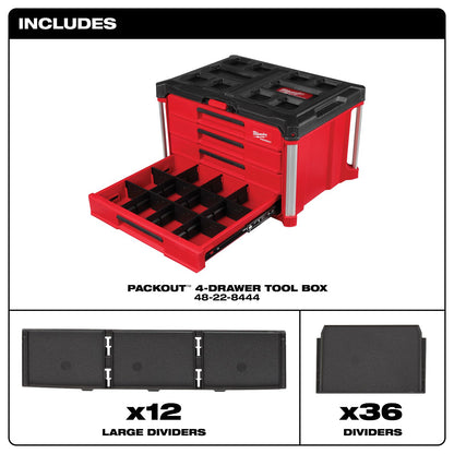 Milwaukee Packout 4 Drawer Tool Box 48-22-8444