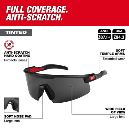 Milwaukee Safety Glasses Wrap Around Tinted 48-73-2504