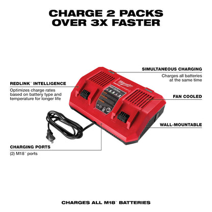 Milwaukee M18 Dual Bay Simultaneous Rapid Charger