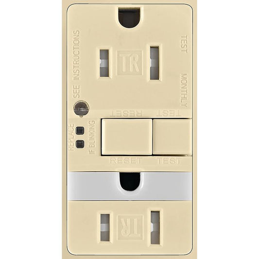 Eaton GFCI & Nightlight Receptacle Ivory 15A 125V TRSGFNL15V