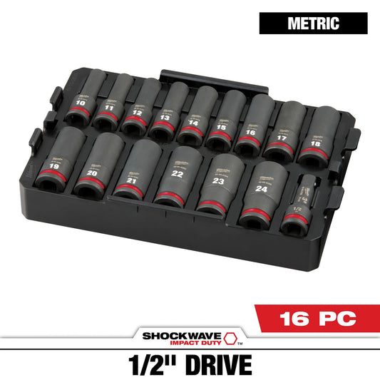 Milwaukee Metric Socket 16Pc. Set 49-66-6818