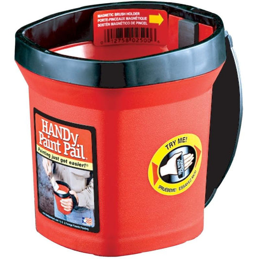 5" X 5" X 6" Handy Paint Pail Red