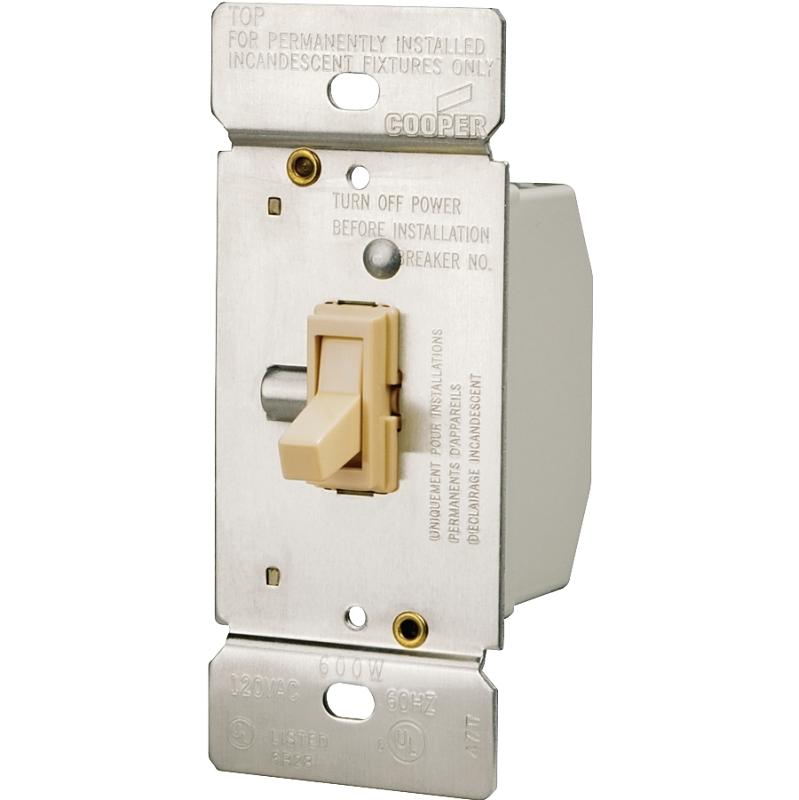 Incandescent Dimmer Toggle Ivory 3-Way