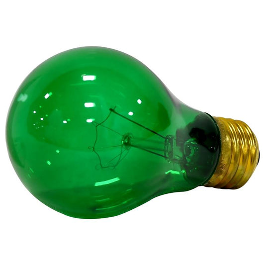 A19 Green Incandescent Bulb 25W 2850K