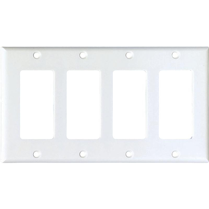 Eaton Decorator Switch Plate White 4-Gang 2164W-BOX