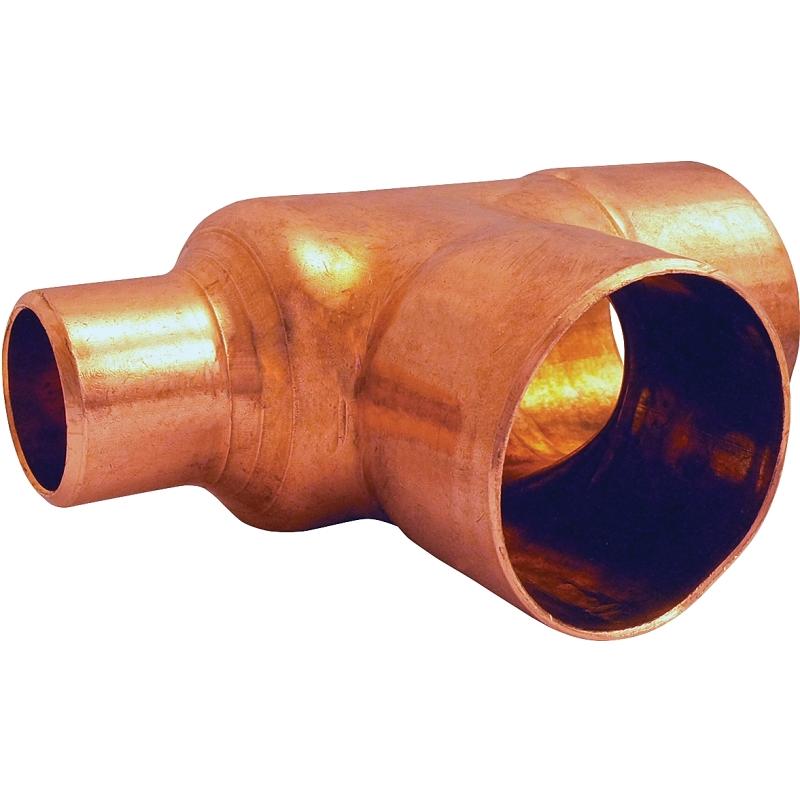 3/4" X 1/2" X 3/4" Wrot Copper Tee CXCXC