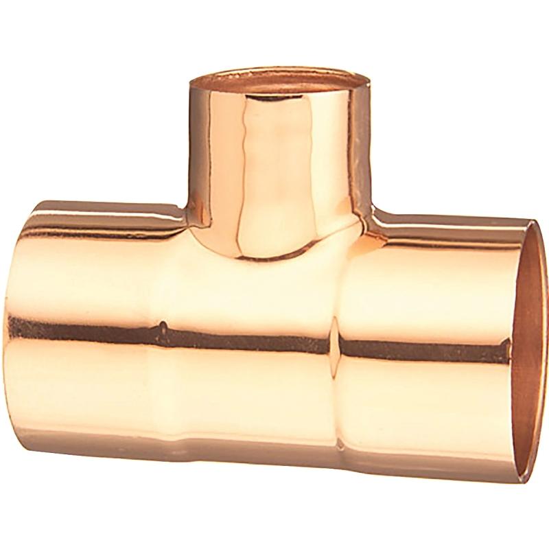 3/4" X 3/4" X 1/2" Wrot Copper Tee CXCXC