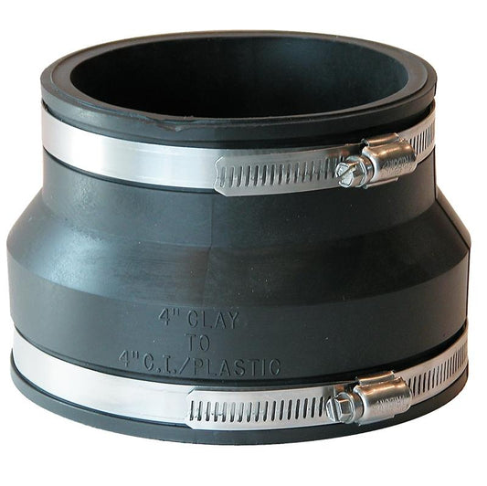 4" Fernco Flexible Clay/PVC Coupling