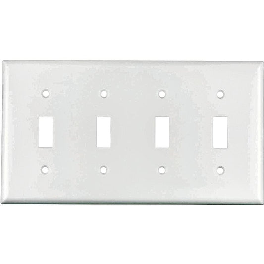 Eaton Quad Switch Plate White 4-Gang 2154W-BOX