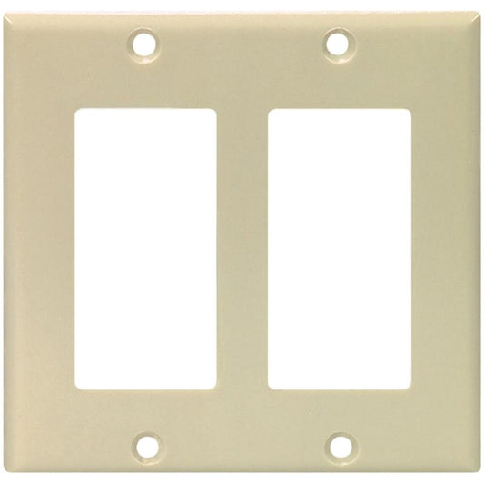 Eaton Decorator Receptacle Plate Ivory 2-Gang 2152V