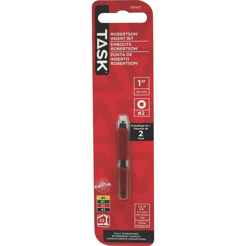 Task #2 X 1" Robertson Bit 2pk T67412