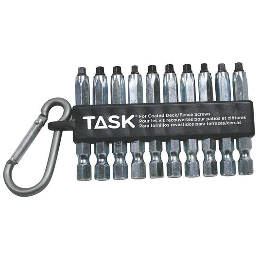 Task #2 Robertson Decking Bits 10pc Carabiner T67922