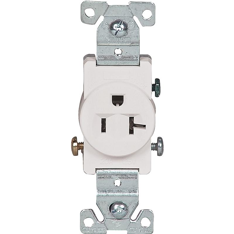 Single Receptacle White 20A