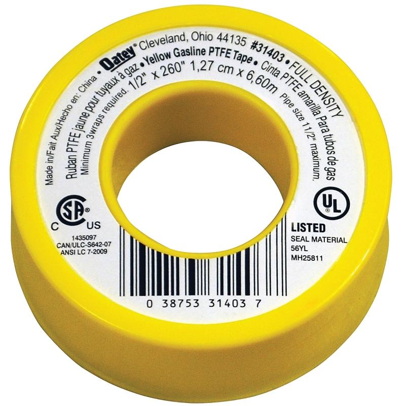 Tape/Teflon Gas Seal Yellow