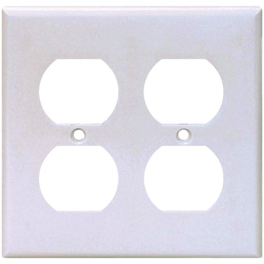 Eaton Double Receptacle Plate White 2-Gang 2150W