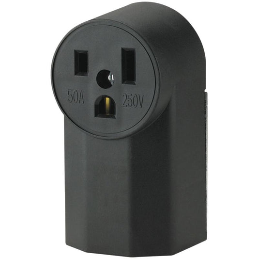 Surface Mount Receptacle Black 50A 250V