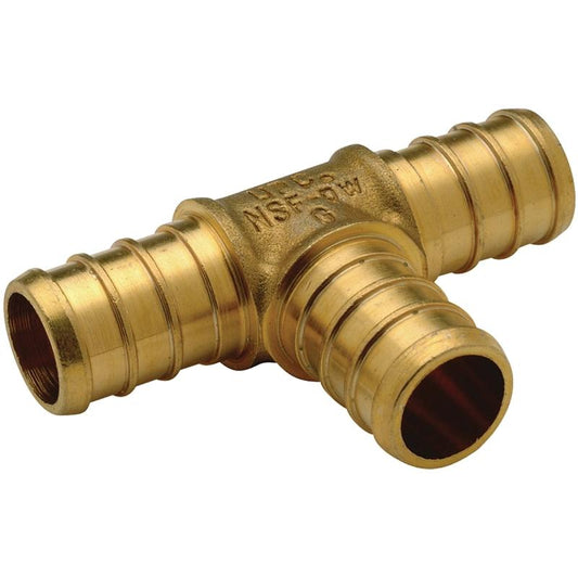 1/2" Pex Tee Brass - 10/Pk