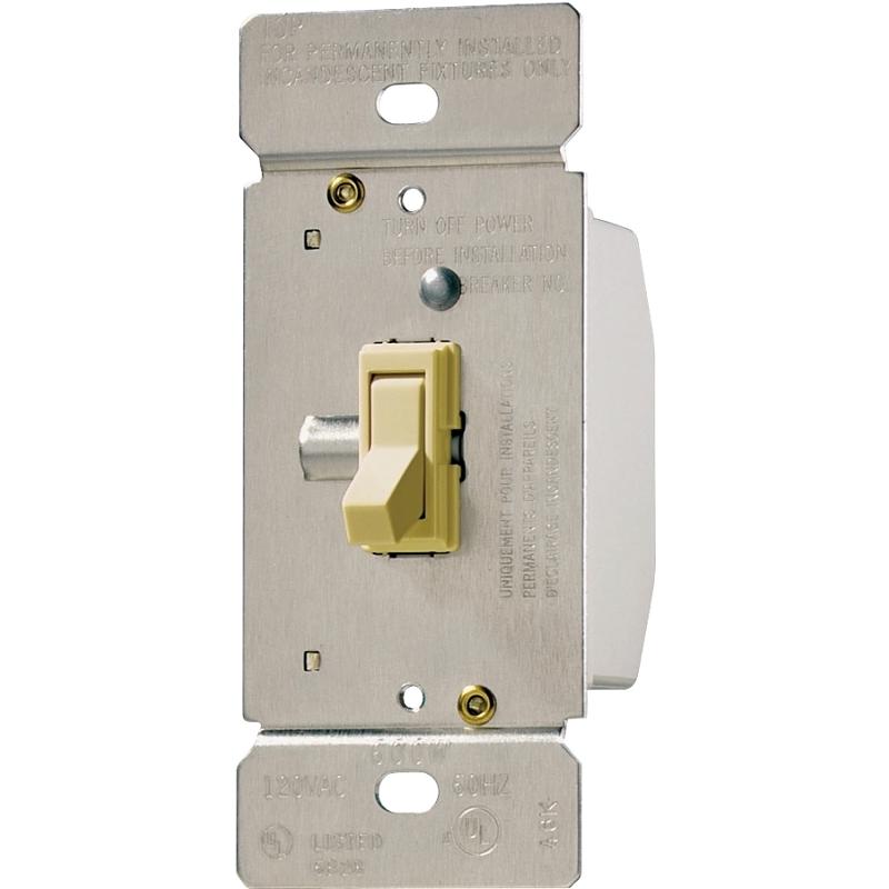 Incandescent Dimmer Toggle Ivory 1-Pole