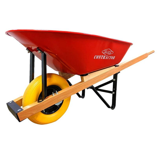 Erie Contractor Wheelbarrow Red 6CF Flat-Free Tire