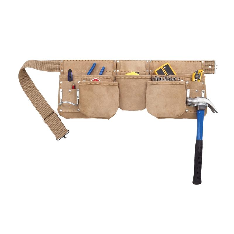 Carpenter Apron 8-Pocket Tan Leather