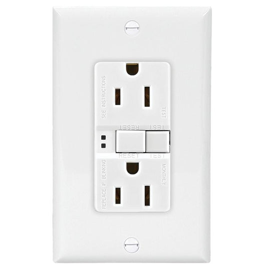 GFCI Receptacle White ST 15A 125V