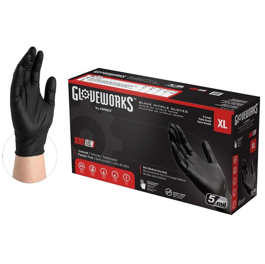 Nitrile Gloves Black XL 100/bx