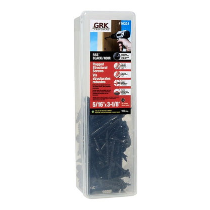 5/16" X 3 1/8" GRK RSS Black Structural Screws - 100/Pk