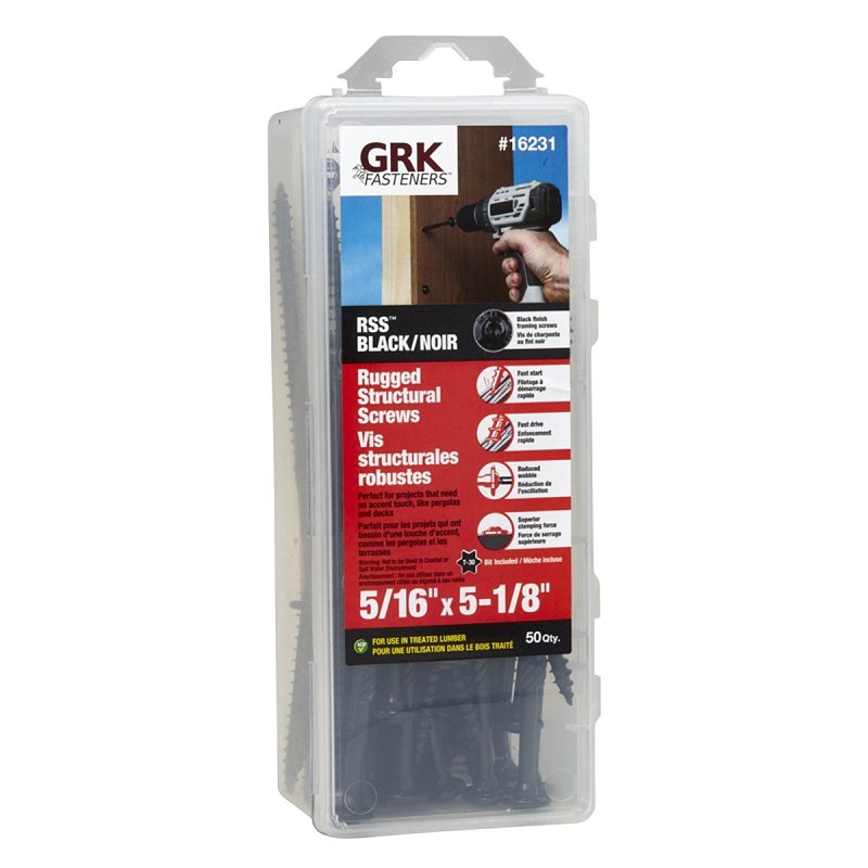 5/16" X 5 1/8" GRK RSS Black Structural Screws - 50/Pk