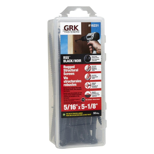 5/16" X 5 1/8" GRK RSS Black Structural Screws - 50/Pk