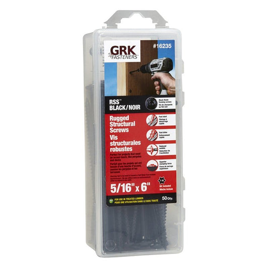 5/16" X 6" GRK RSS Black Structural Screws - 50/Pk