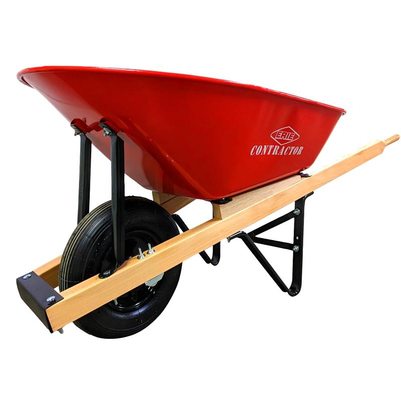 Erie Contractor Wheelbarrow Red 6CF Pneumatic Tire